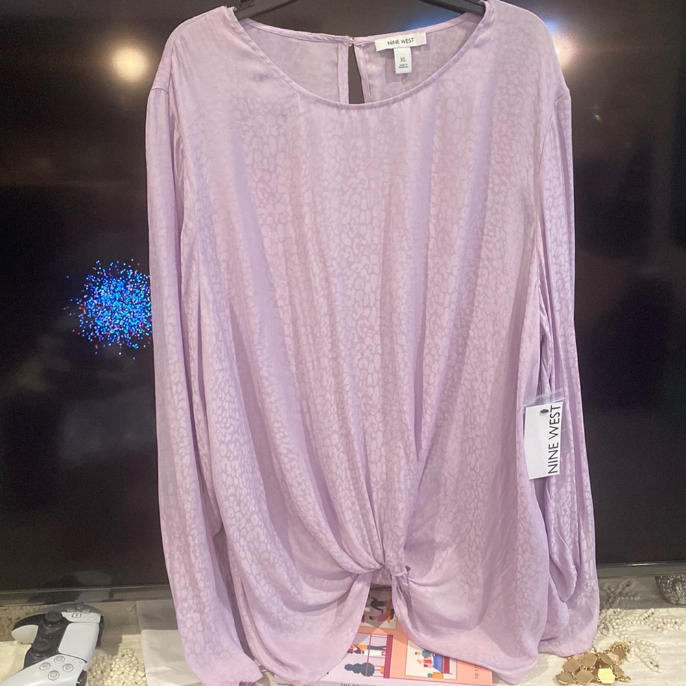 Lilac satin top-XL